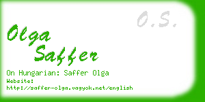 olga saffer business card
